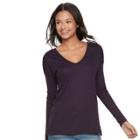 Juniors' So&reg; Double Bar V-back Tunic, Teens, Size: Xl, Drk Purple