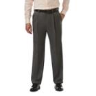 Men's Haggar&reg; Cool 18&reg; Pro Classic-fit Wrinkle-free Pleated Expandable Waist Pants, Size: 44x32, Grey (charcoal)