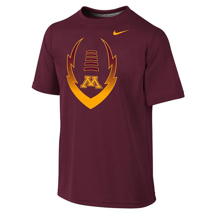 Boys 8-20 Nike Minnesota Golden Gophers Football Legend Icon Dri-fit Tee, Boy's, Size: L(14/16), Dark Red