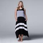 Plus Size Simply Vera Vera Wang Whisper Garden Tank Maxi Dress, Women's, Size: 2xl, Black