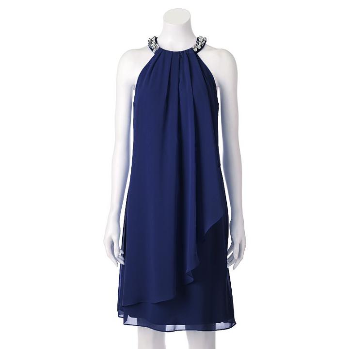 Women's Scarlett Beaded Halter Dress, Size: 6, Blue (navy)