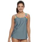 Women's N Bora Bora 2-in-1 Watercolor Tankini Top, Size: Large, Ovrfl Oth