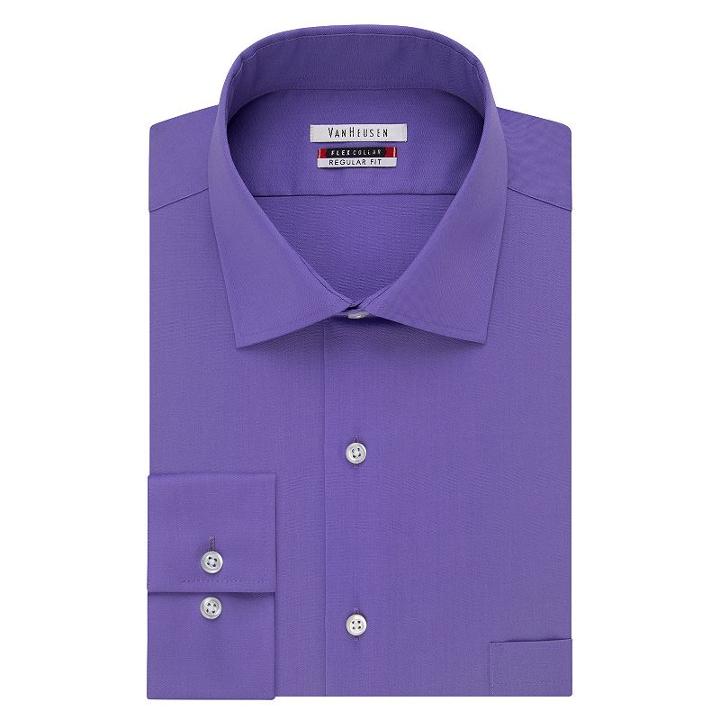 Men's Van Heusen Flex Collar Classic-fit Dress Shirt, Size: 15.5-34/35, Brt Purple
