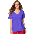 Plus Size Just My Size Solid V-neck Tee, Women's, Size: 1xl, Purple