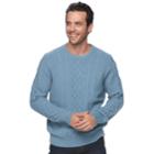 Men's Croft & Barrow&reg; True Comfort Classic-fit Stretch Cable-knit Sweater, Size: Xxl, Med Blue