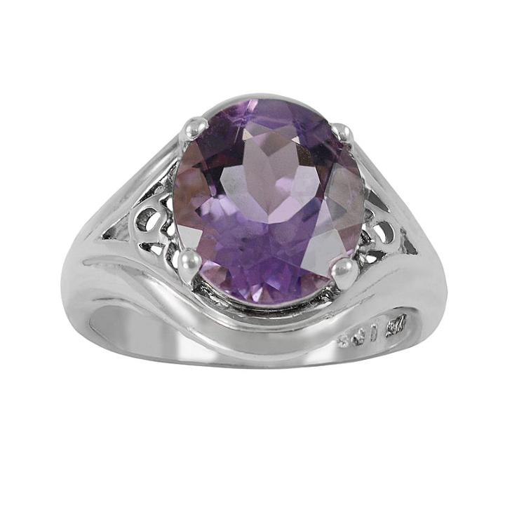 Sterling Silver Amethyst Filigree Ring, Women's, Size: 6, Purple
