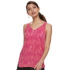 Women's Apt. 9&reg; Printed Crisscross Tank, Size: Xl, Dark Pink