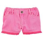 Girls 4-8 Carter's Fringe Twill Shorts, Girl's, Size: 6x, Pink