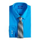 Men's Apt. 9&reg; Slim-fit Dress Shirt & Tie Set, Size: L-34/35, Blue