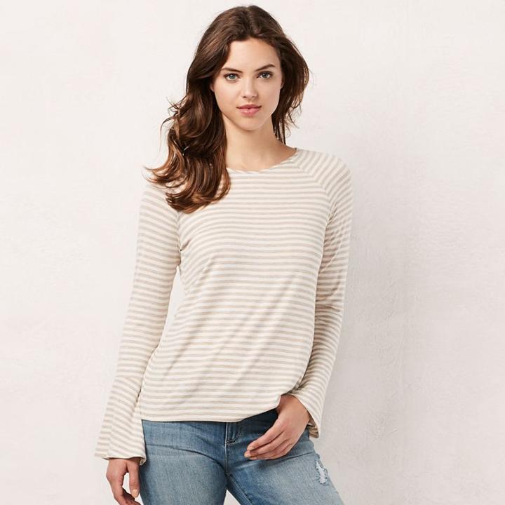 Women's Lc Lauren Conrad Raglan Bell Tee, Size: Xl, Med Beige
