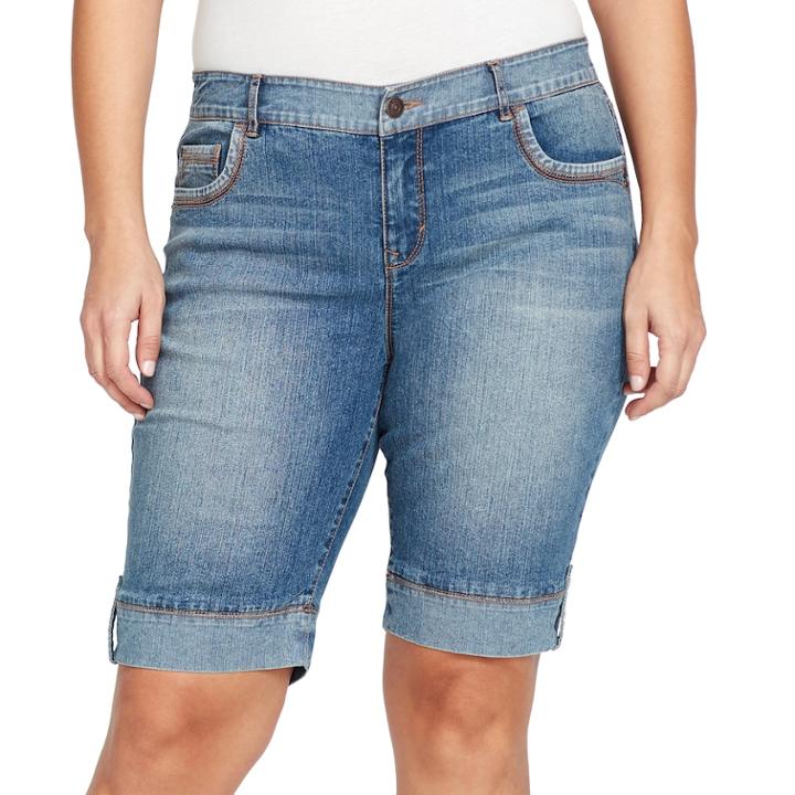Plus Size Gloria Vanderbilt Jessa Bermuda Shorts, Women's, Size: 24 W, Med Blue