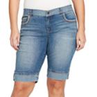 Plus Size Gloria Vanderbilt Jessa Bermuda Shorts, Women's, Size: 24 W, Med Blue