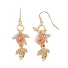 Lc Lauren Conrad Pink Flower Nickel Free Cluster Drop Earrings, Women's
