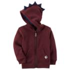 Boys 4-8 Carter's Dinosaur 3d Spikes Zip Hoodie, Size: 6, Dark Red
