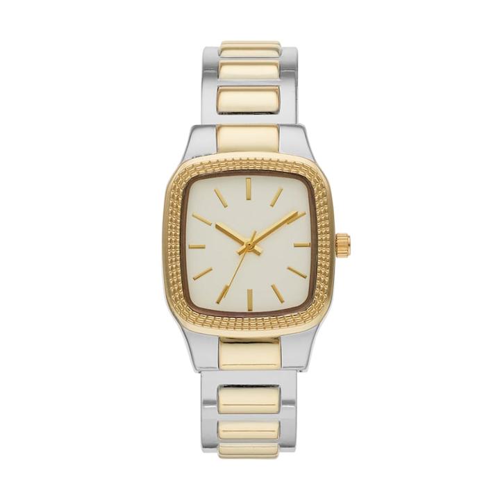 Women's Two Tone Cuff Watch, Size: Small, Yellow