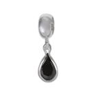 Individuality Beads Sterling Silver Cubic Zirconia Charm, Women's, Black