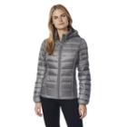 Women's Heat Keep Down Hooded Puffer Jacket, Size: Xl, Light Grey