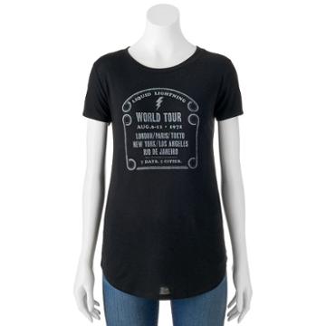 Juniors' The Print Shop World Tour Burnout Graphic Tee, Girl's, Size: Medium, Oxford