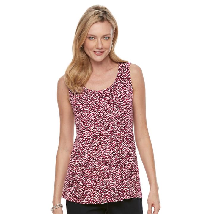 Women's Croft & Barrow&reg; Medallion Shirred Tank, Size: Xs, Med Purple