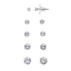 Apt. 9&reg; Gold Tone Cubic Zirconia Stud Earring Set, Women's, Silver