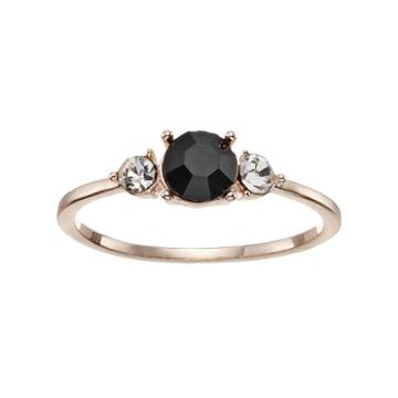 Lc Lauren Conrad Triple Stone Ring, Women's, Size: 7, Black