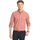 Men's Izod Signature Classic-fit Poplin Button-down Shirt, Size: Medium, Med Red