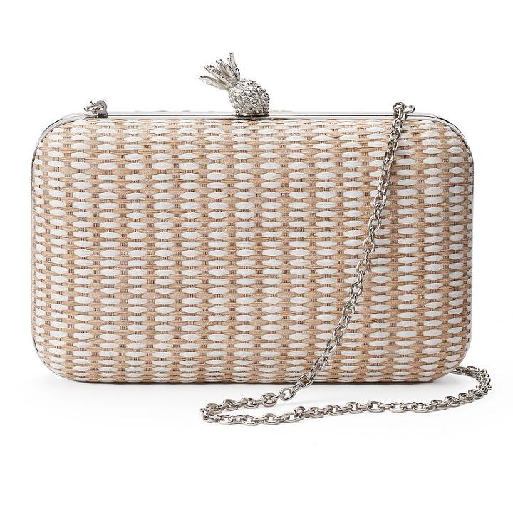 Lenore By La Regale Pineapple Minaudiere Clutch, Women's, White