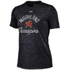 Women's Under Armour Maryland Terrapins Triblend Tee, Size: Large, Black