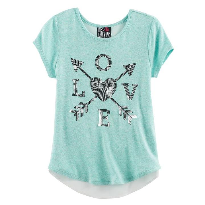 Girls 7-16 Miss Chievous Bow Back Tulip Hem Hatchi Top, Size: Xl, Green Oth