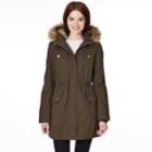 Women's Halitech Faux-fur Hooded Anorak Cotton Parka, Size: Xl, Green