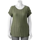 Plus Size Apt. 9&reg; Textured Crewneck Sweater, Women's, Size: 1xl, Brt Green