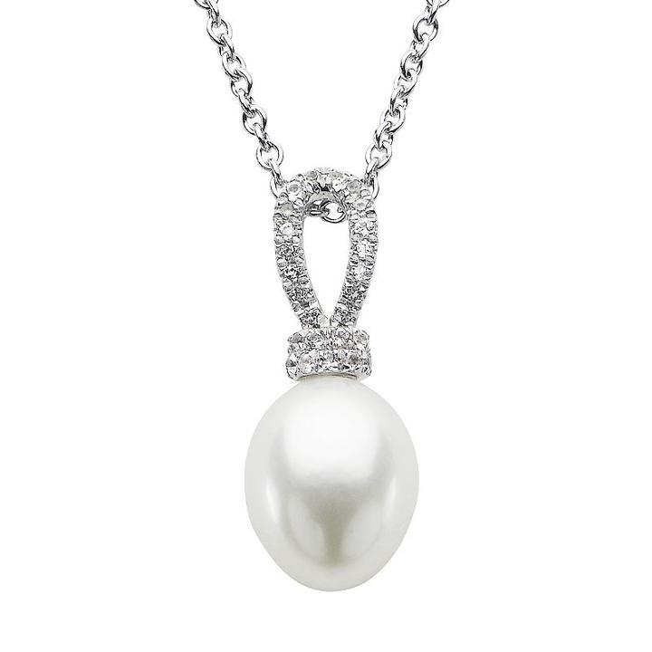 Pearlustre By Imperial Sterling Silver Freshwater Cultured Pearl Pendant, Women's, Size: 18, White