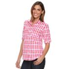 Women's Croft & Barrow&reg; Roll-tab Shirt, Size: Large, Med Pink