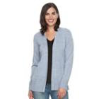 Women's Croft & Barrow&reg; Heathered Open-front Cardigan, Size: Xs, Light Blue