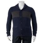 Big & Tall Sonoma Goods For Life&trade; Classic-fit Chest-striped Shawl-collar Sweater, Men's, Size: 3xb, Dark Blue