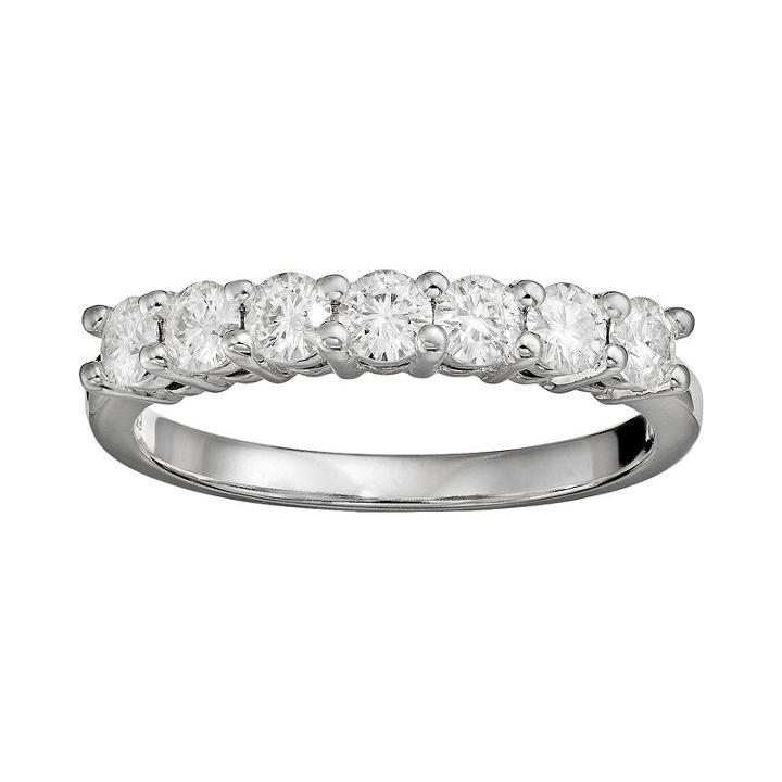 Forever Brilliant 3/4 Carat T.w. Lab-created Moissanite 14k White Gold 7-stone Ring, Women's, Size: 9