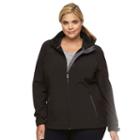 Plus Size Free Country Hooded Soft Shell Jacket, Women's, Size: 1xl, Black