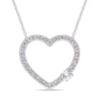 Stella Grace Sterling Silver Lab-created White Sapphire Heart Pendant, Women's, Size: 17