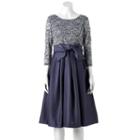 Women's Jessica Howard Lace Taffeta Fit & Flare Dress, Size: 12, Silver