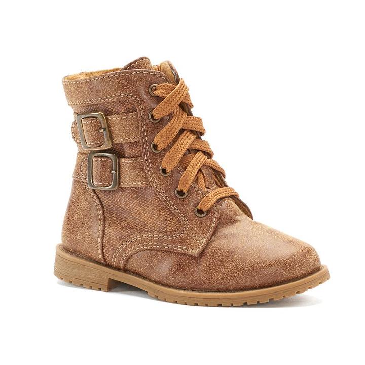 Rachel Shoes Lil Arlington Toddler Girls' Combat Boots, Size: 10 T, Brown Oth