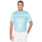 Men's Grand Slam Printed Space Dye Polo, Size: Medium, Turquoise/blue (turq/aqua)