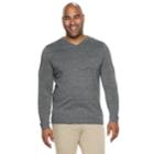 Big & Tall Apt. 9&reg; Modern-fit Wool-blend Merino V-neck Sweater, Men's, Size: Xl Tall, Med Grey