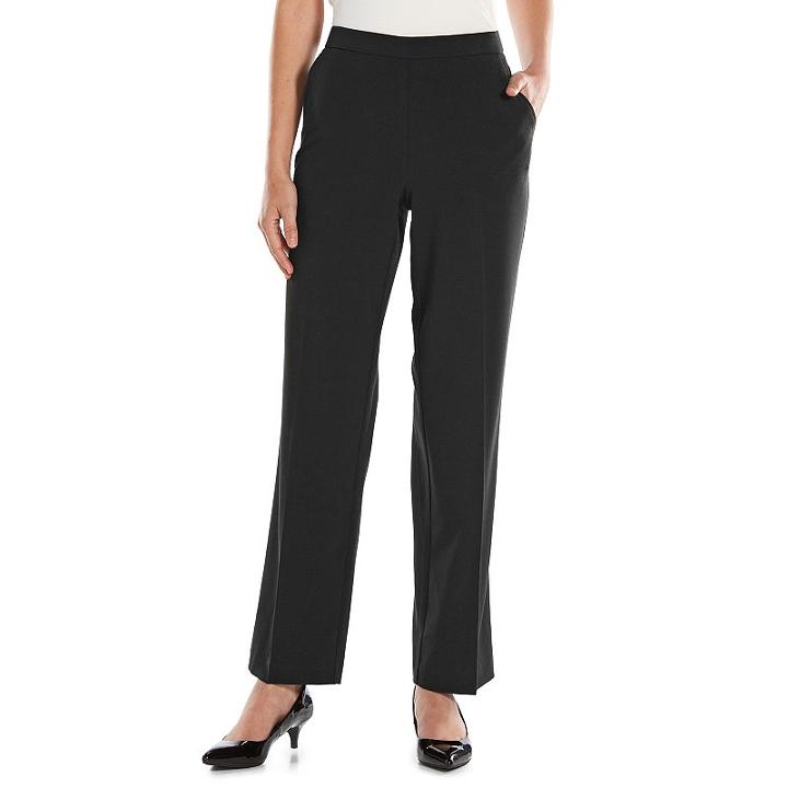 Women's Dana Buchman Pull-on Dress Pants, Size: 16, Black