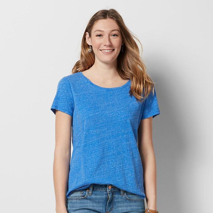Women's Sonoma Goods For Life&trade; Essential Marled Tee, Size: Xxl, Dark Blue