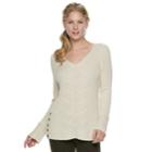 Women's Sonoma Goods For Life&trade; Button Accent V-neck Sweater, Size: Small, White