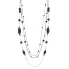 Simply Vera Vera Wang Long Black Beaded Multi Strand Necklace, Women's