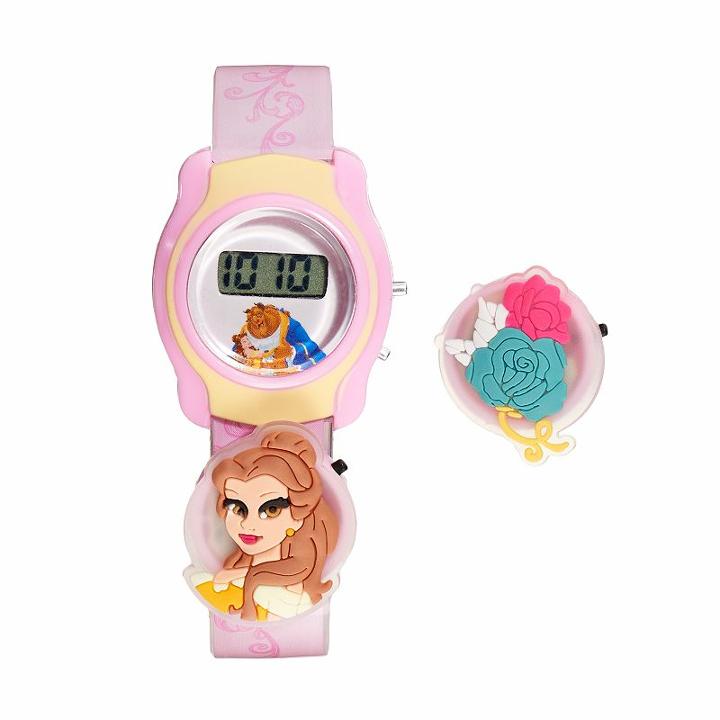 Disney's Beauty & The Beast Belle Kids' Digital Charm Watch, Girl's, Pink