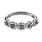 1928 Silver Tone Rose Hinge Bracelet, Women's, Size: 7, Grey