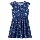 Girls 4-10 Jumping Beans&reg; Patterned Henley Dress, Girl's, Size: 6, Blue