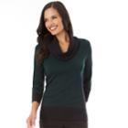 Women's Apt. 9&reg; Cowlneck Sweater, Size: Large, Dark Green